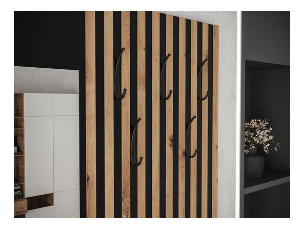 Predsoblje Anrolat I (hrast artisan + crna + žuta) (s ogledalom)