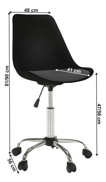 Kancelárské kreslo Darci (čierna + tmavosivá)