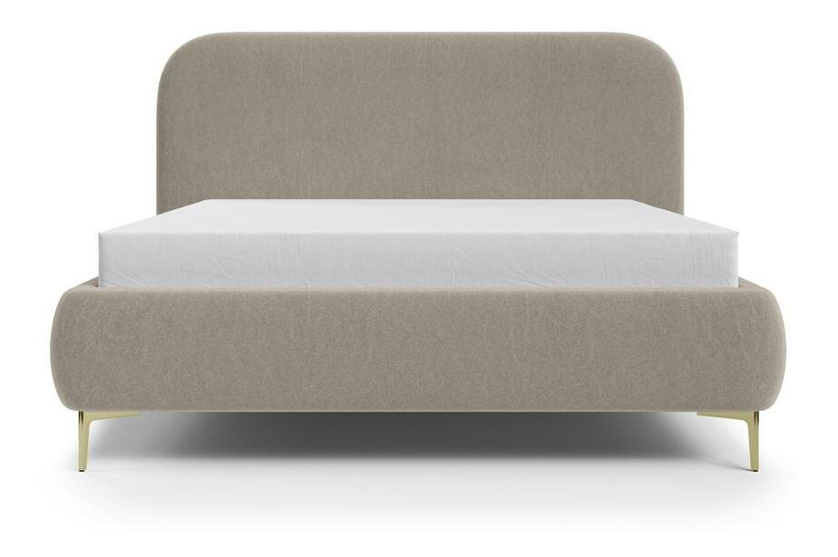 Franciaágy 160 cm Mononoke 160 (ágyráccsal) (közepes bézs + arany)