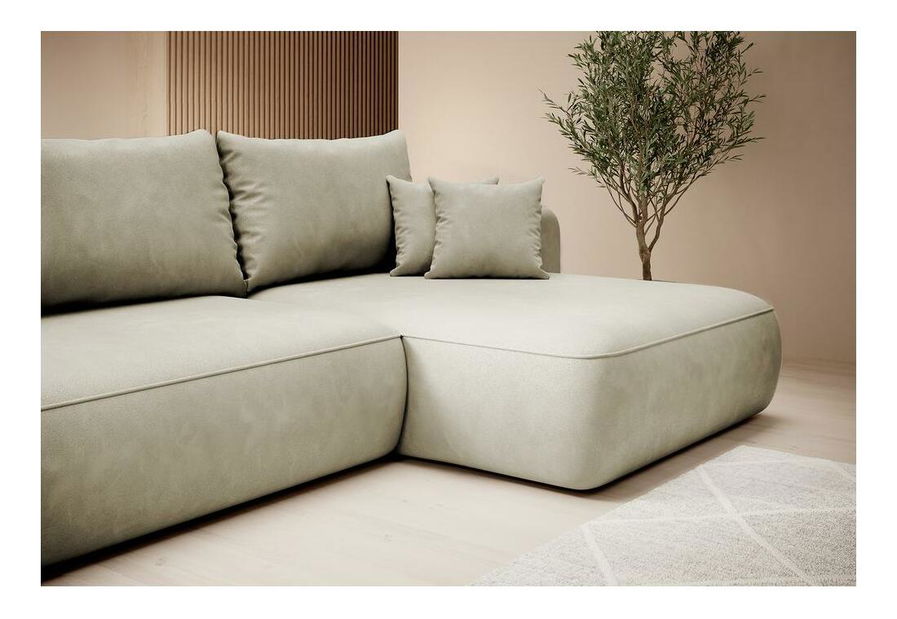 Kutna garnitura Fergie (D) (sivo-bež + crna)