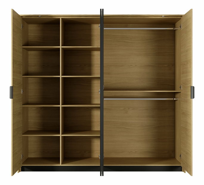 Dulap de haine Versaccio 220 (Stejar scandi + Negru)