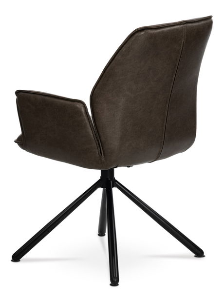 Jedálenská stolička Hamea-398-BR3 (tmavohnedá + čierna)