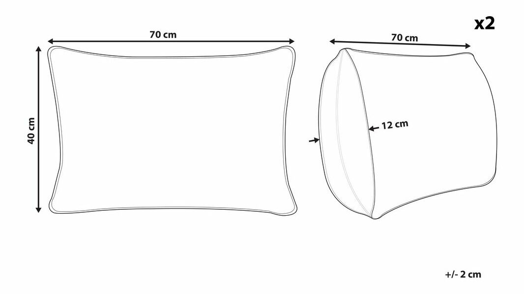 Set 2 buc perne de exterior 40 x 70 cm Kraul (albastru + bej)
