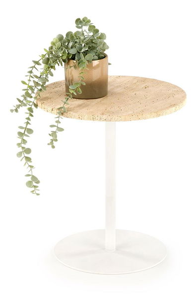 Kéziasztal Terazzo S (travertin + fehér) *Kiárusítás