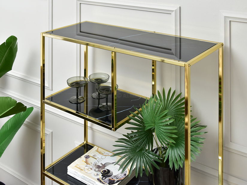 Regál Crips (fekete márvány + arany)