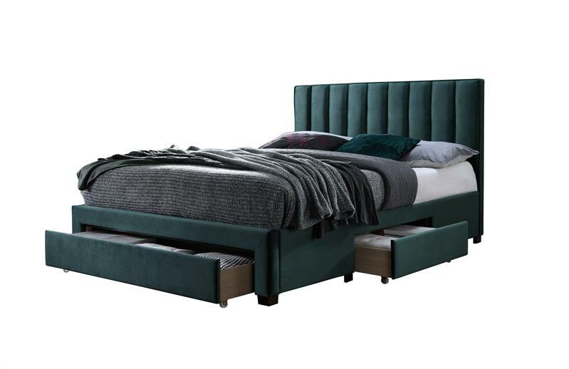 Manželská posteľ 140 cm Glen 140 (so zásuvkami) (tmavozelená)