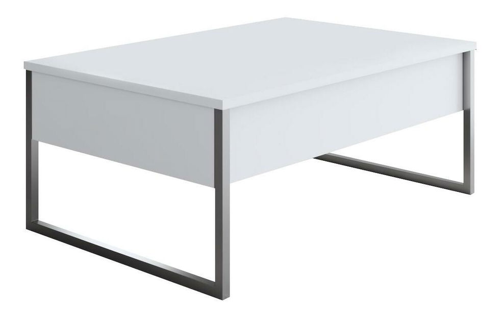 Konferenčný stolík Luna 1 (biela + strieborná)
