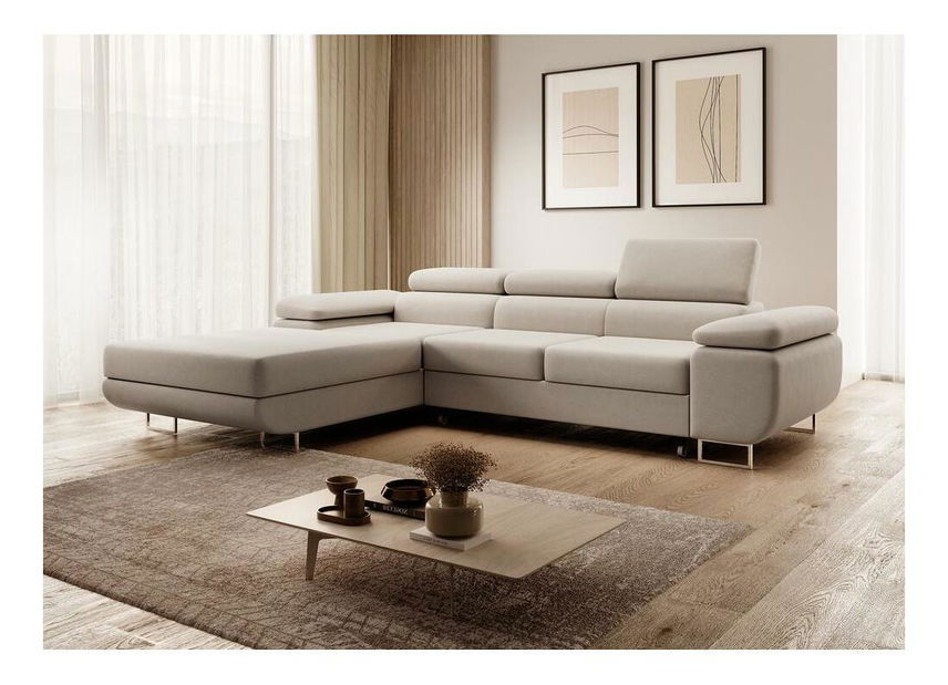 Kutna garnitura Grande (L) (bež + krom)