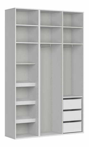 Ormar za garderobu Flex 133 (bijela) (s ogledalom)