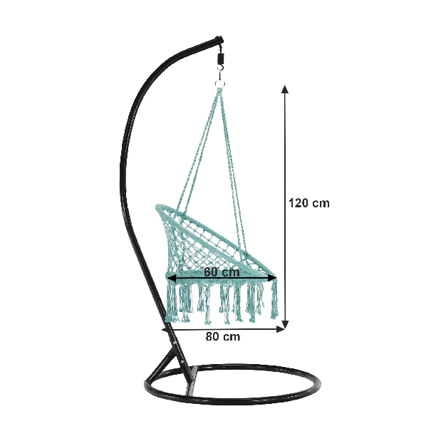 Závesné hojdacie kreslo Amarea (mentolová)