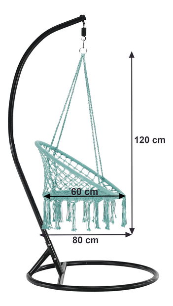 Závesné hojdacie kreslo Amarea (mentolová)