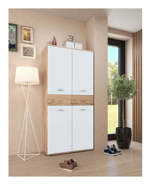 Cipőtároló (cipősszekrény) Variacion (artisan tölgy + fehér) 