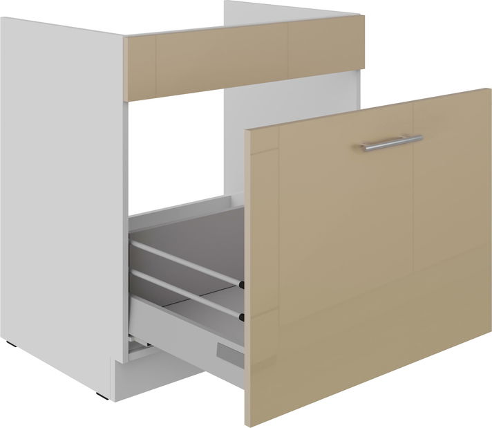 Dolná kuchynská skrinka pod drez Lavera 80 ZL 1S BB (korpus: biela + front: lesk cappucino)