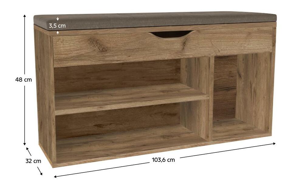 Cipelar (ormarić za cipele) Filesas (hrast artisan + smeđa) 