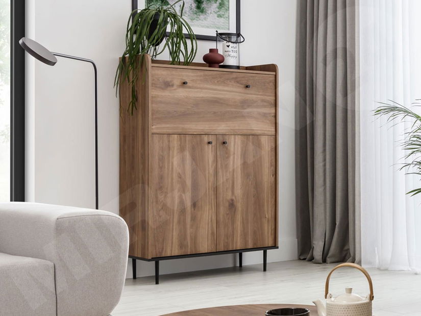 Comodă Percival PC3 (negru + brandy castello)