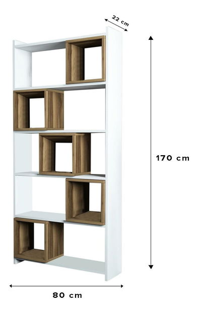 Regál Blanchet (biela + orech)