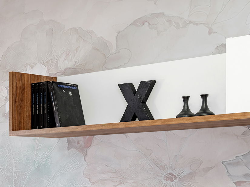 Set za dnevni boravak s električnim kaminom Donberry E (hrast sterling + bijela mat)