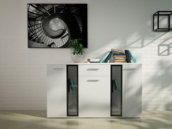 Vitrína Saul (biela) (bez osvetlenia)