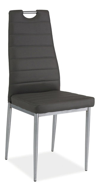 Blagovaonska stolica Harold (siva + krom)