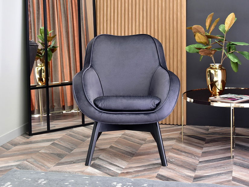 Dizájnos fotel Merch (grafit + fehér)