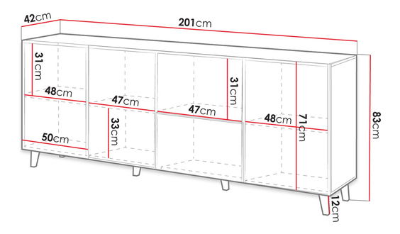 Comodă 200 Saphina (alb) *vânzare stoc