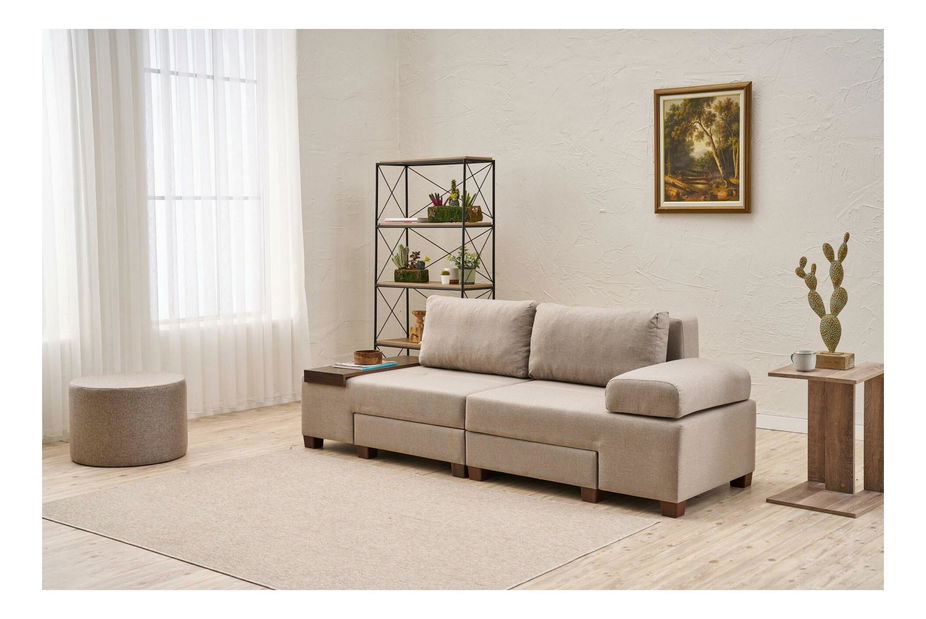 Canapea extensibilă Perenilla L (Crem + Nuc)