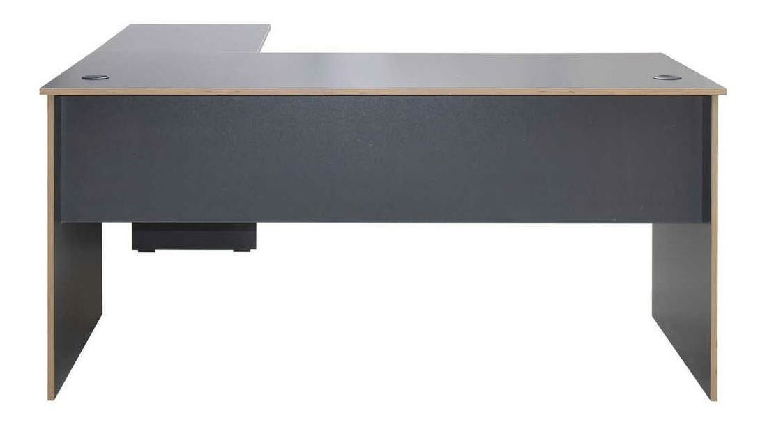 Kutni PC stolić Raven (antracit + hrast)