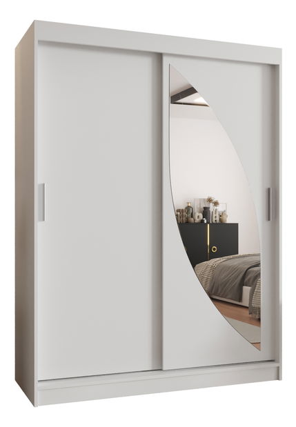 Dulap de haine 150 cm Milain (alb)