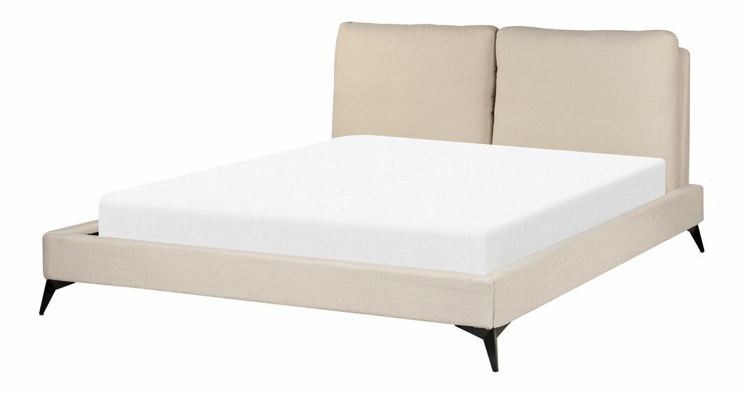 Pat matrimonial 160 cm Mellody (bej) (cu somieră)