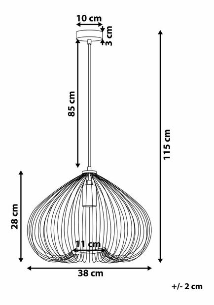 Závesná lampa Torato (čierna)