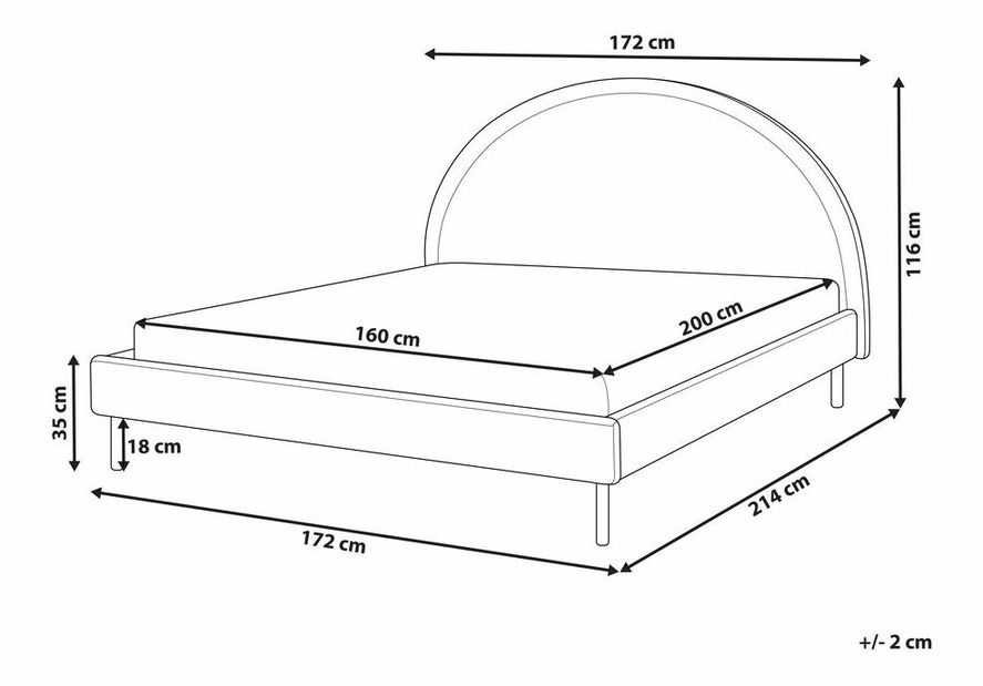 Franciaágy 160 cm Mellody (szürke)