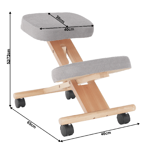 Ergonomska klečalica Florentina (sivosmeđa taupe + bukva)