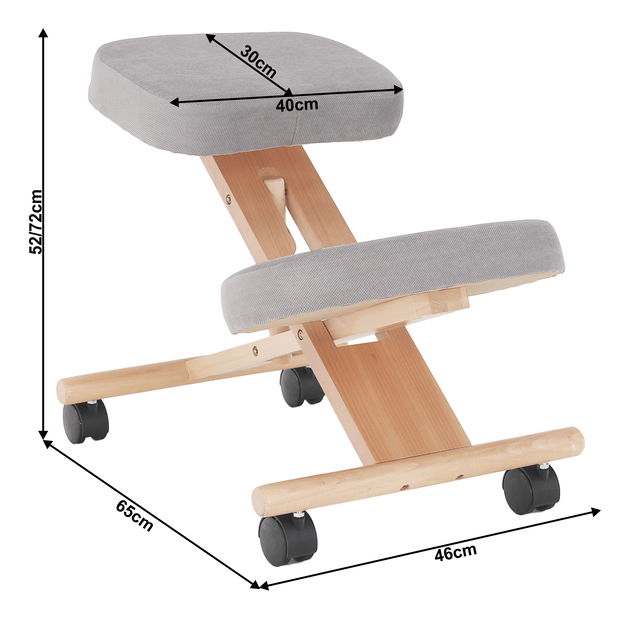 Scaun genunchi ergonomic Florentina (gri maro taupe + fag)