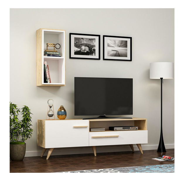 Mobilier living Sepada 2 (stejar zafir + alb) 