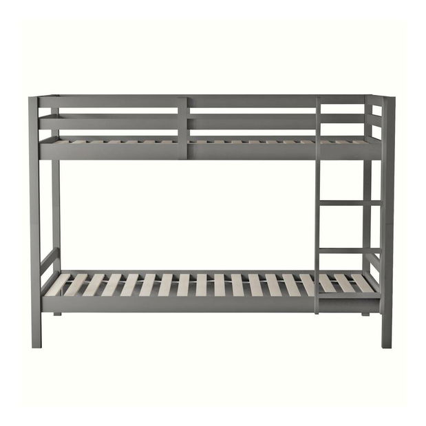 Detská poschodová posteľ 90 cm Invocato (sivá) (s roštom)