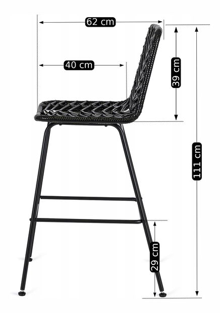 Scaun bar Jugada (negru) 