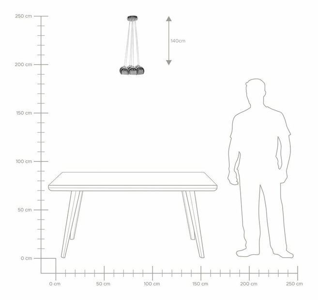 Lampă cu pandantiv Orca (argint)