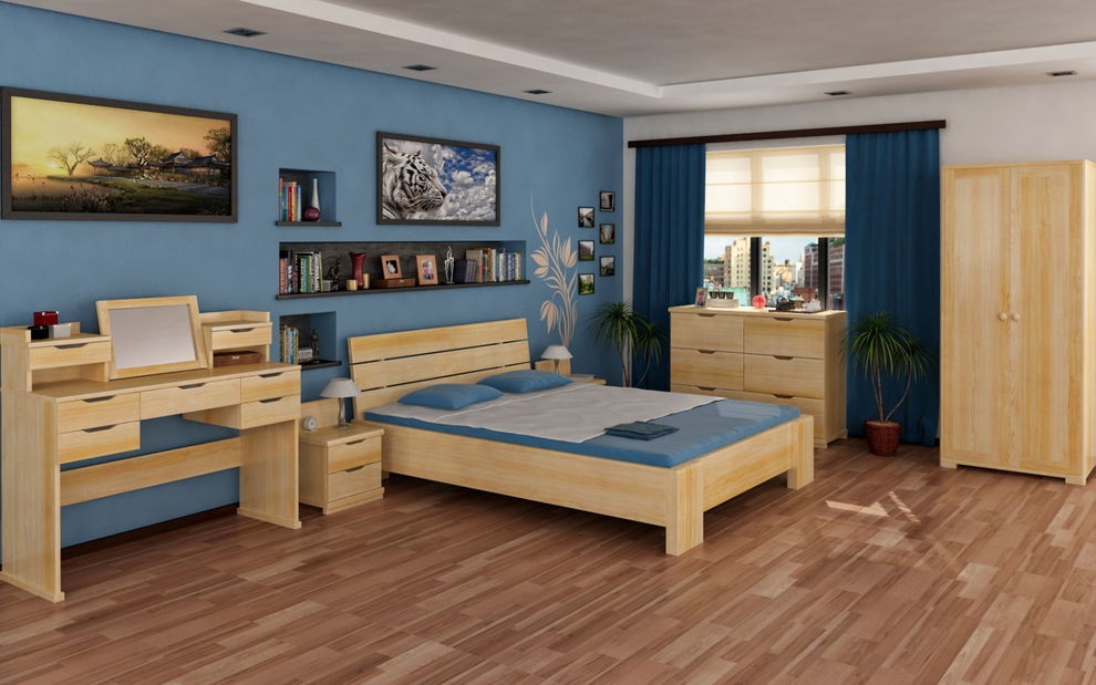 Franciaágy 200 cm Tosen High BC (fenyő)