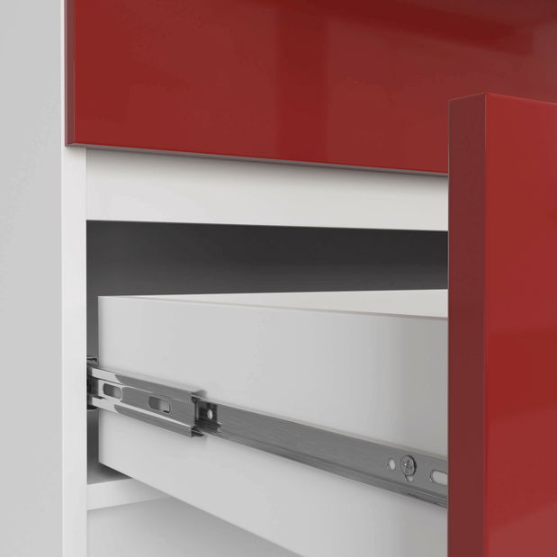 Komoda Kurtinaitis 10SZ (bijela + crveni sjaj)