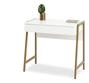 PC stolík Norsinimo (biela + zlatá)