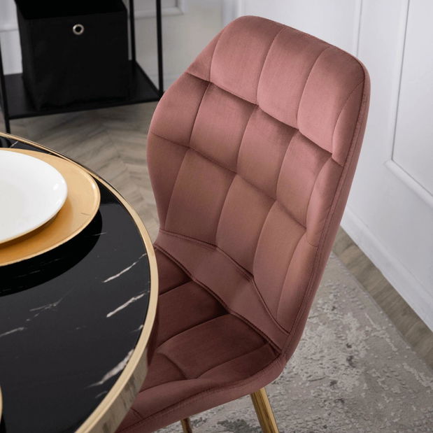 Jedálenský set Tirada (zlatá + ružová) (pre 4 osoby)