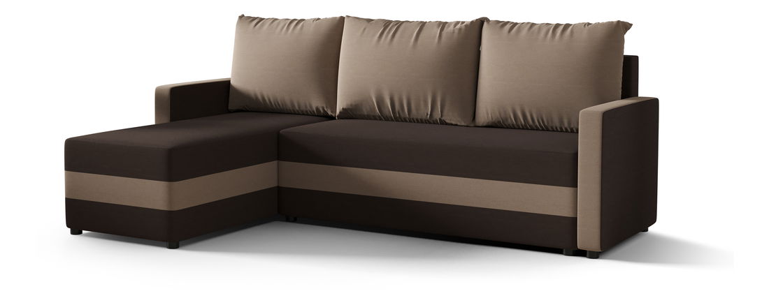 Rohová sedacia súprava Pure Bis (béžová + tmavohnedá) (L)