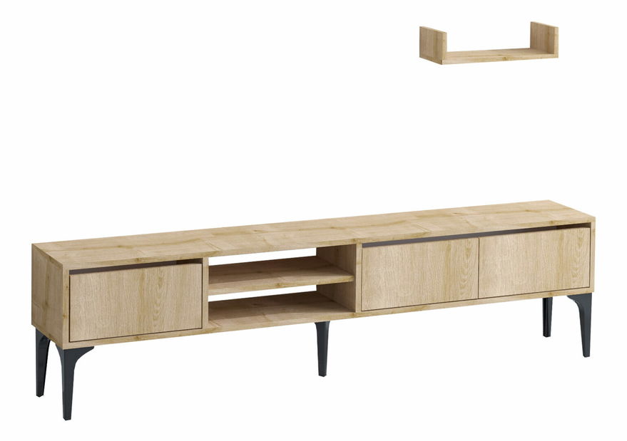 Mobilier living Aliex 9 (stejar safir + negru)