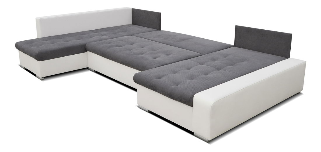 Rohová sedačka U Nomia (sivá + biela) (L)