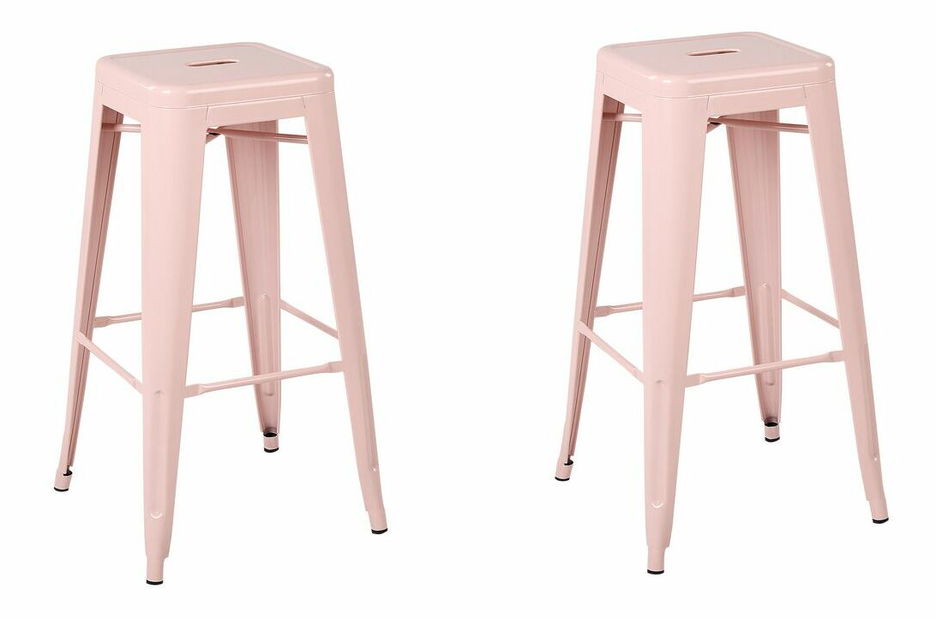 Set 2 ks barových stoličiek 76 cm Chloe (ružová)
