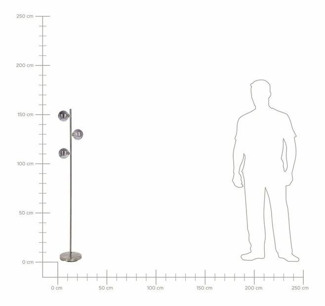 Stojaca lampa Rams (strieborná)