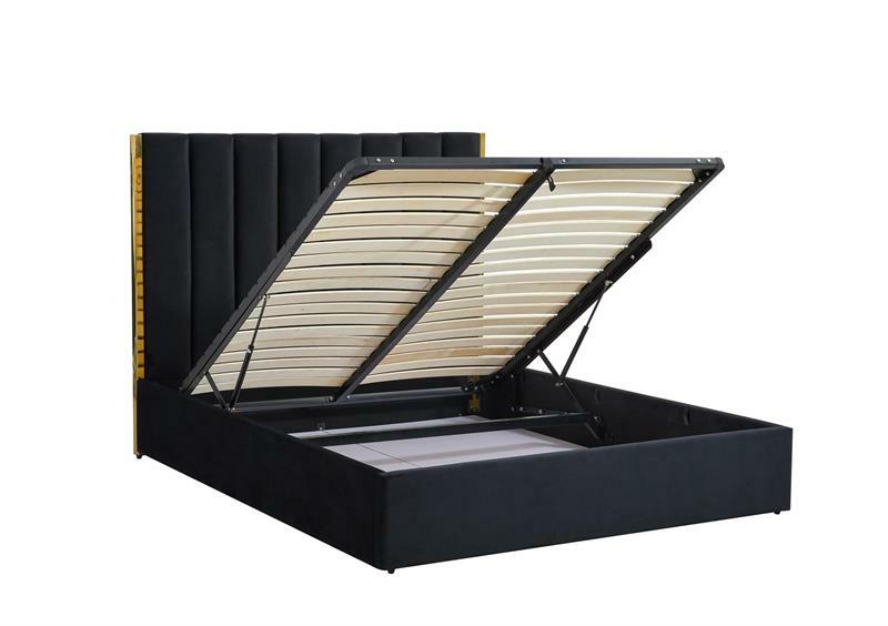 Manželská posteľ 160 cm Palazziosso (s úložným priestorom) (bez matraca) (čierna + zlatá)