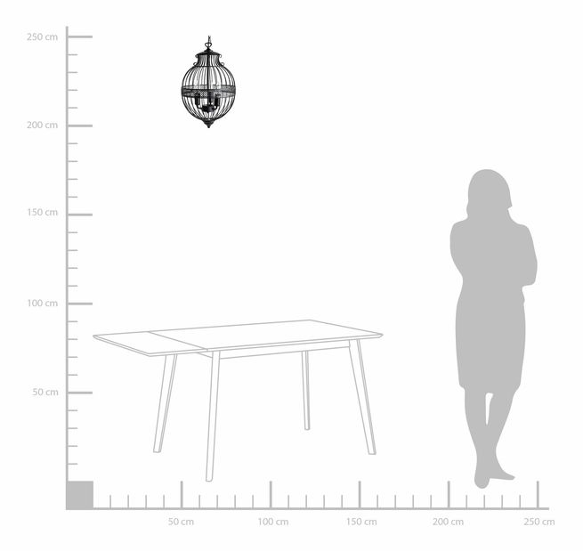 Lampă cu pandantiv Henty (negru)