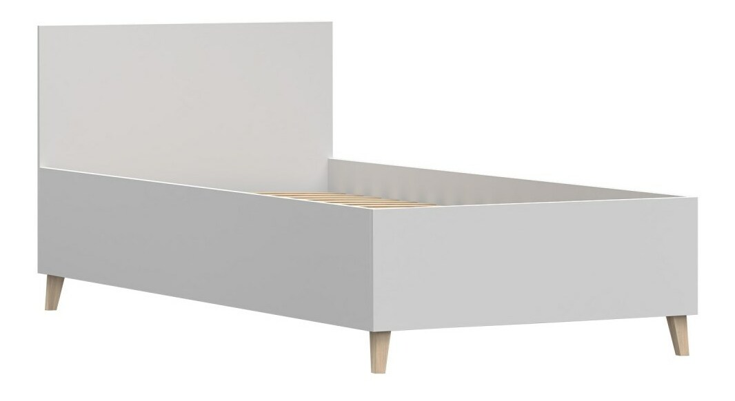 Pat de o persoană 90 cm Figu (Alb)