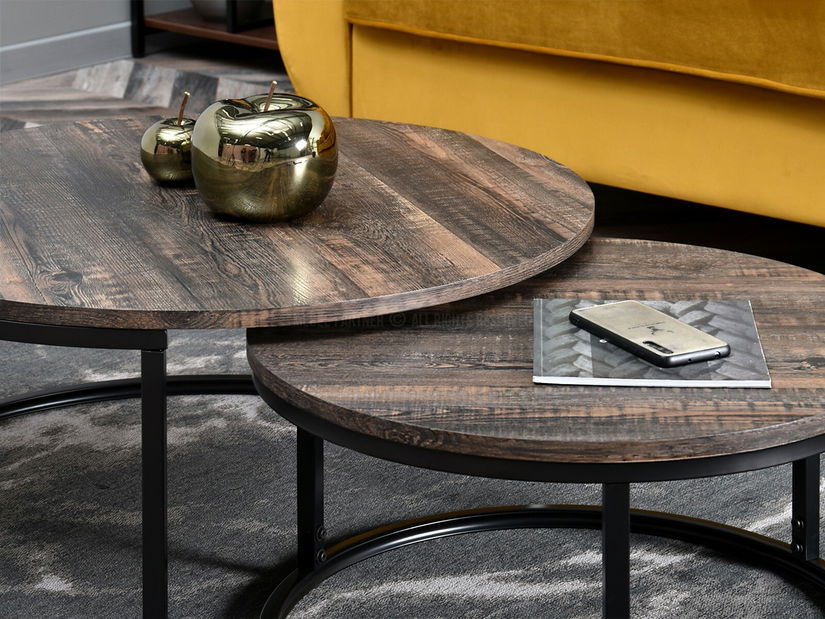 Măsuță de cafea Kolja Zest Xl (stejar + negru)